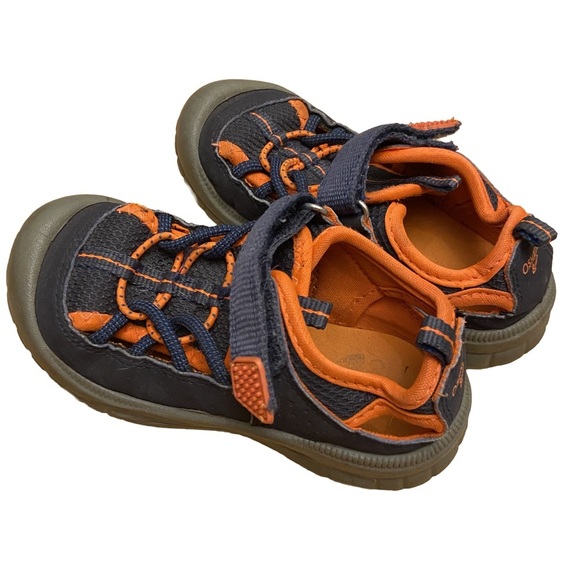 OshKosh B’gosh Pumba 2- B Blue and Orange Slip On Hook and Loop Shoes. - Picture 4 of 6